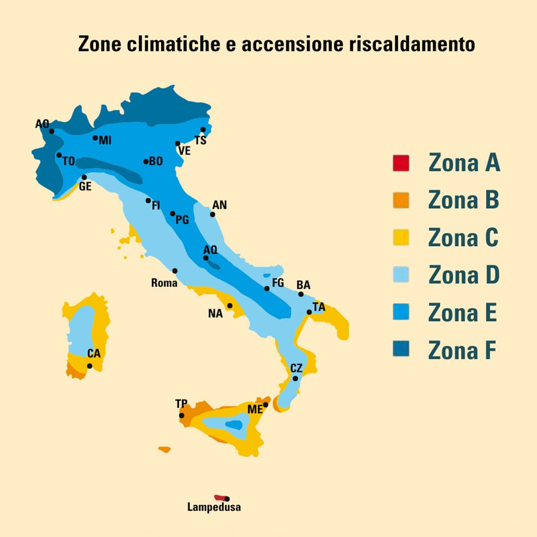 zone climatiche riscaldamento